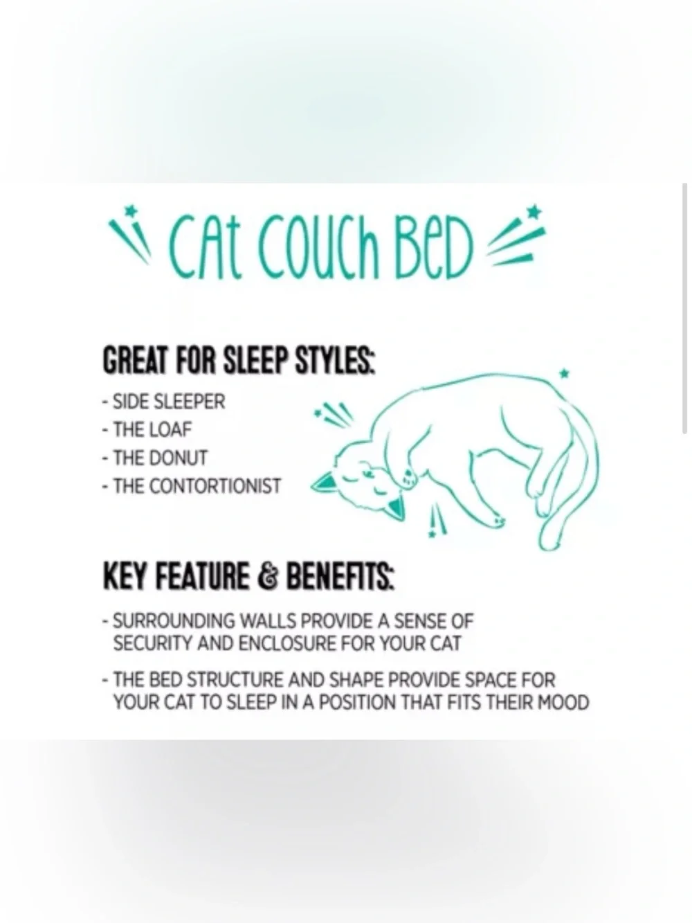 Whisker City® Grey Cat Couch Bed 21Lx12W